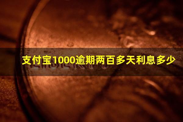 支付宝1000逾期两百多天利息多少